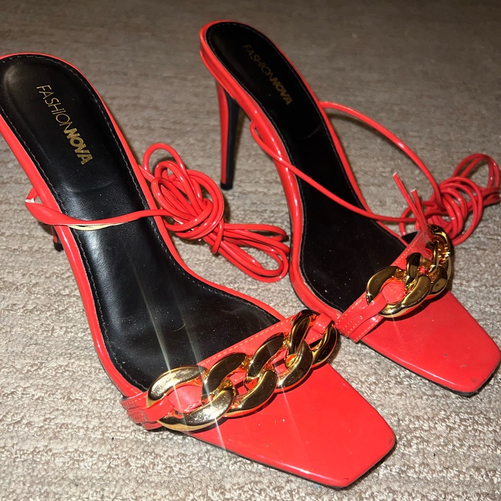 Bright orange FN heels Size 10US